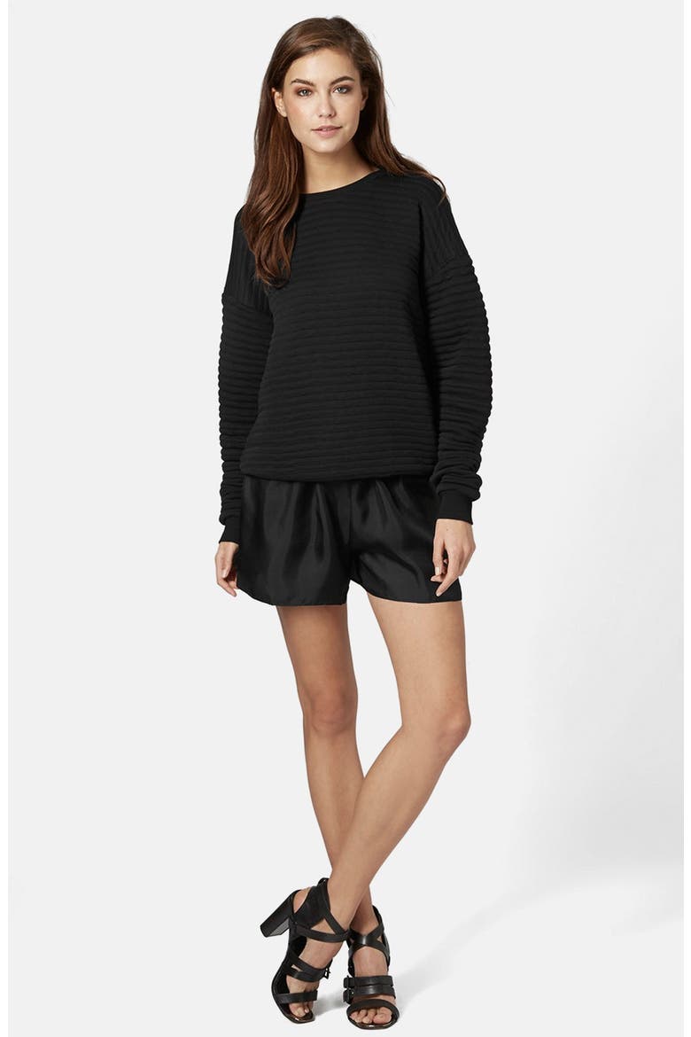Silk Shorts, Alternate, color, BLACK