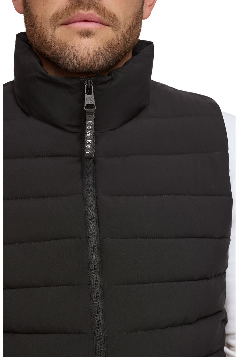 Stretch Water Resistant Puffer Vest, Alternate, color, EBONY