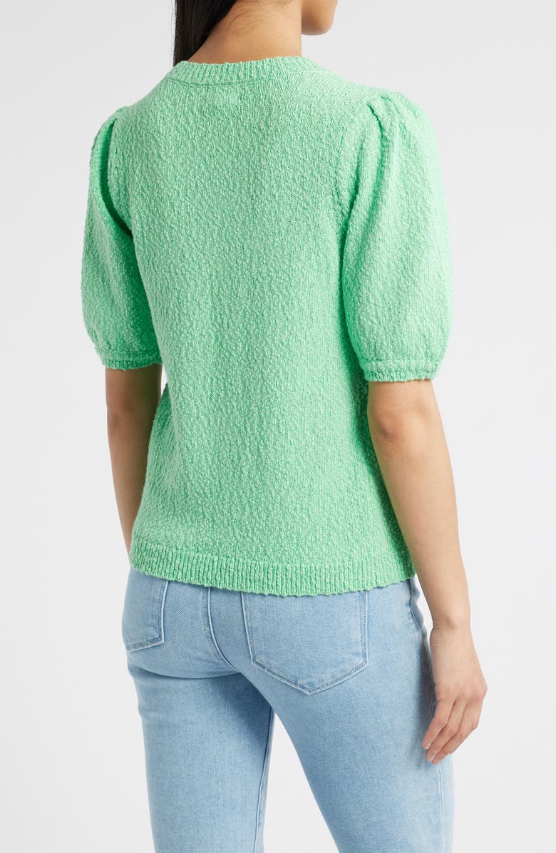 Caslon<sup>®</sup> Novelty Short Sleeve Cotton Sweater, Alternate, color, Green Celtic