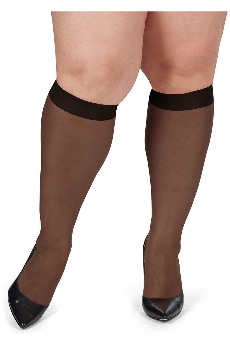 MeMoi 2-Pack Curvy Silky Sheer Knee Highs, Main, color, 