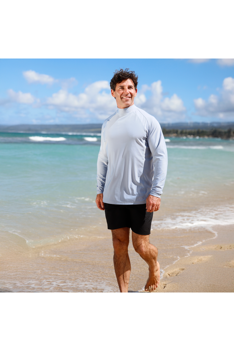 Long Sleeve Active Sun & Swim Shirt, Alternate, color, Moon Dust