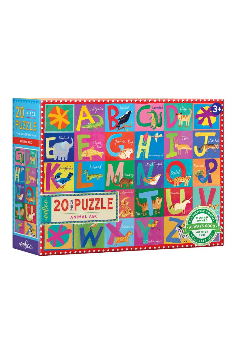 Animal ABC 20-Piece Puzzle, Main, color, GREEN