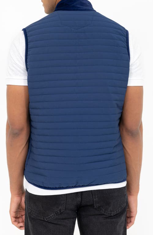 Pino By Pinoporte Channel Quilt Zip Vest In Navy