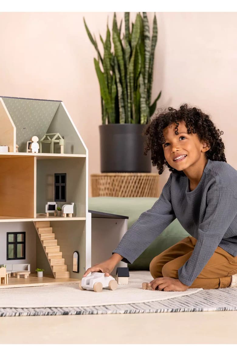 Wooden Doll House, Alternate, color, Multicolor