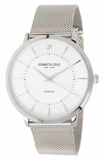 Kenneth Cole New York KENNETH COLE Men's 3-Hand Diamond Mesh Strap Watch, 45mm