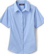 Lands' End School Uniform Girls No Gape Short Sleeve Stretch Shirt