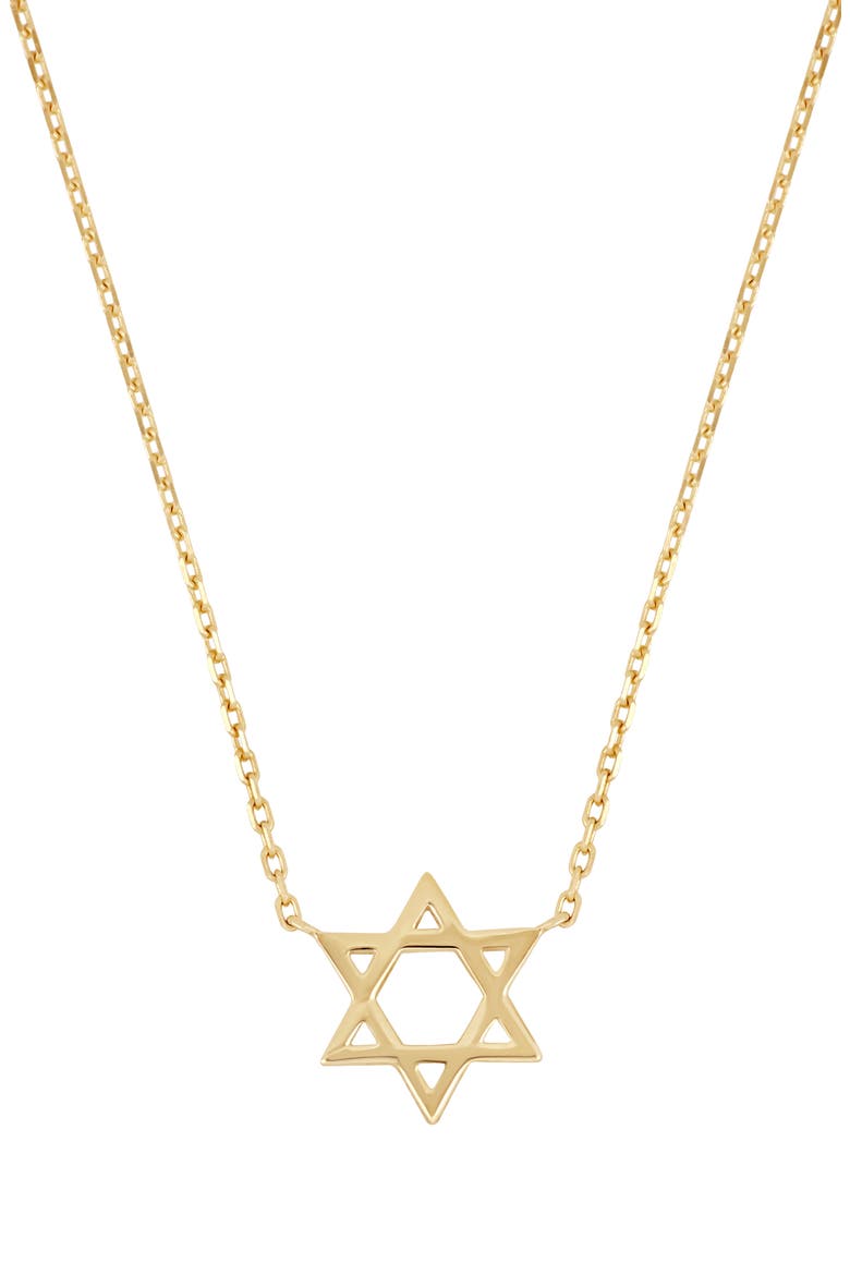 14K Gold Star of David Pendant Necklace, Main, color, 14K YELLOW GOLD