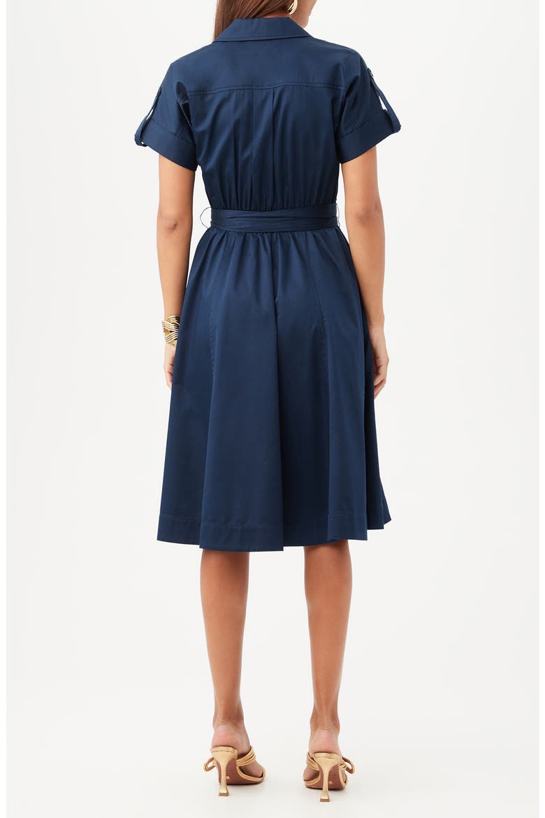Commodore Fit and Flare Shirtdress, Alternate, color, INDIGO
