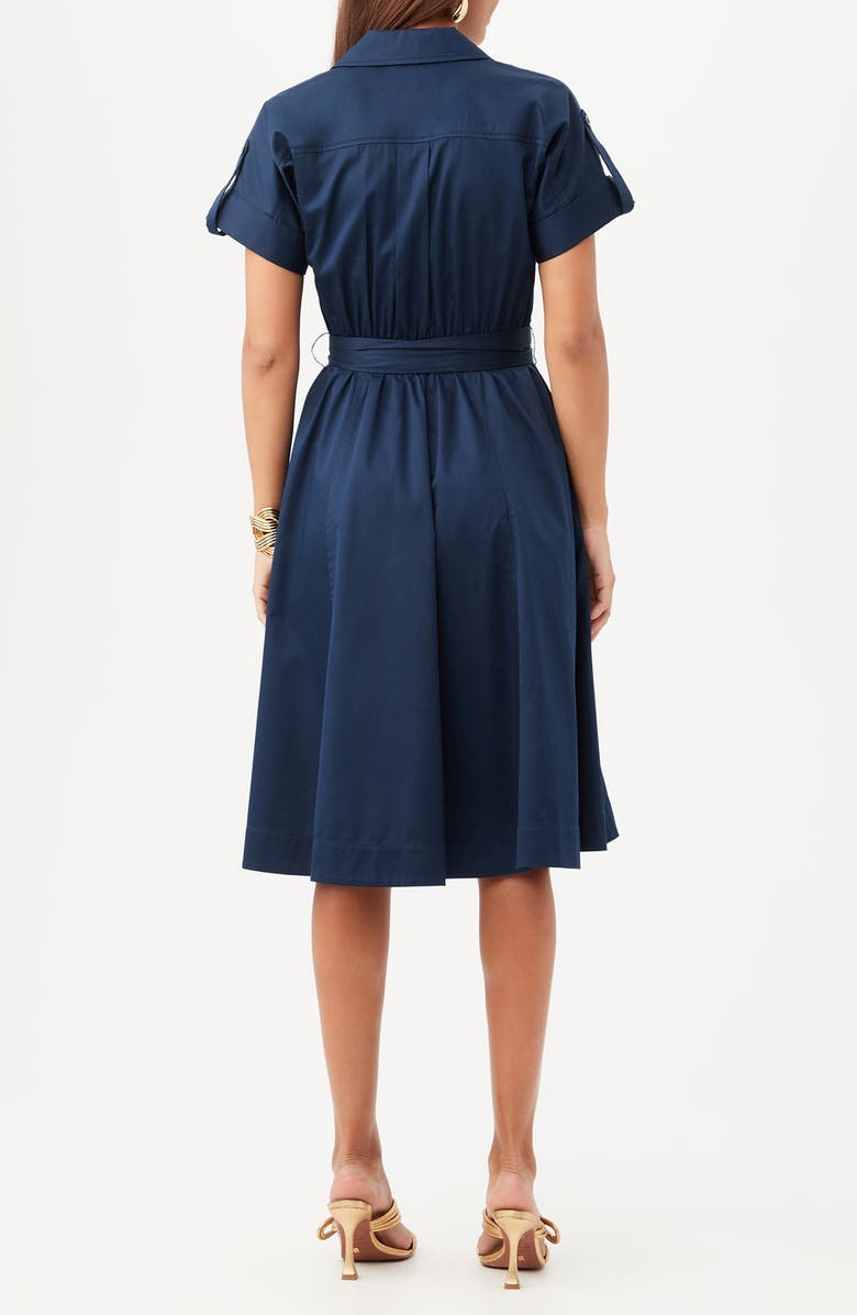 Trina Turk Commodore Fit and Flare Shirtdress, Alternate, color, Indigo