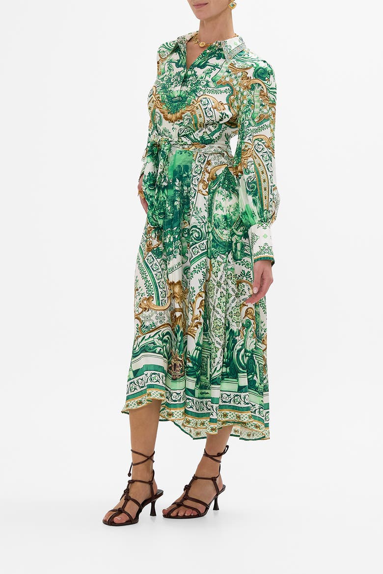 Waist Tie Shirt Dress Corridor Of Calm, Alternate, color, Corridor Of Calm