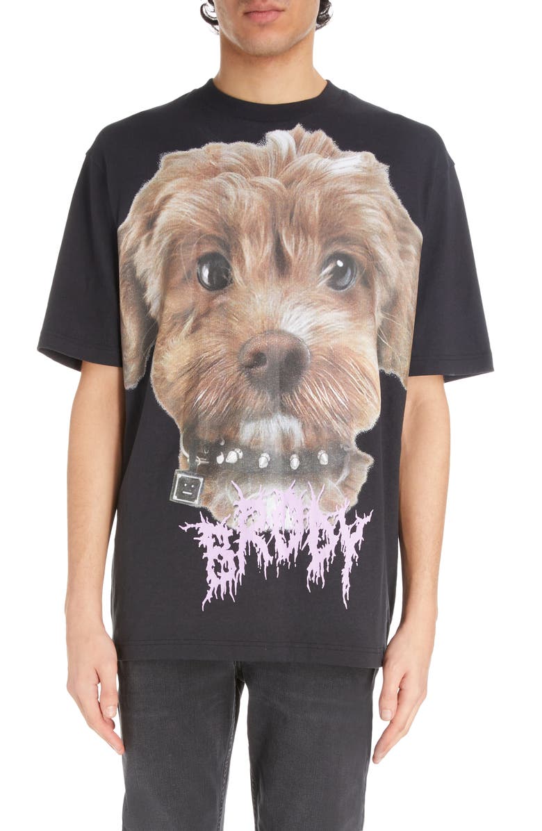 Acne Studios Exford Dog Face Oversize Graphic T-Shirt, Main, color, 