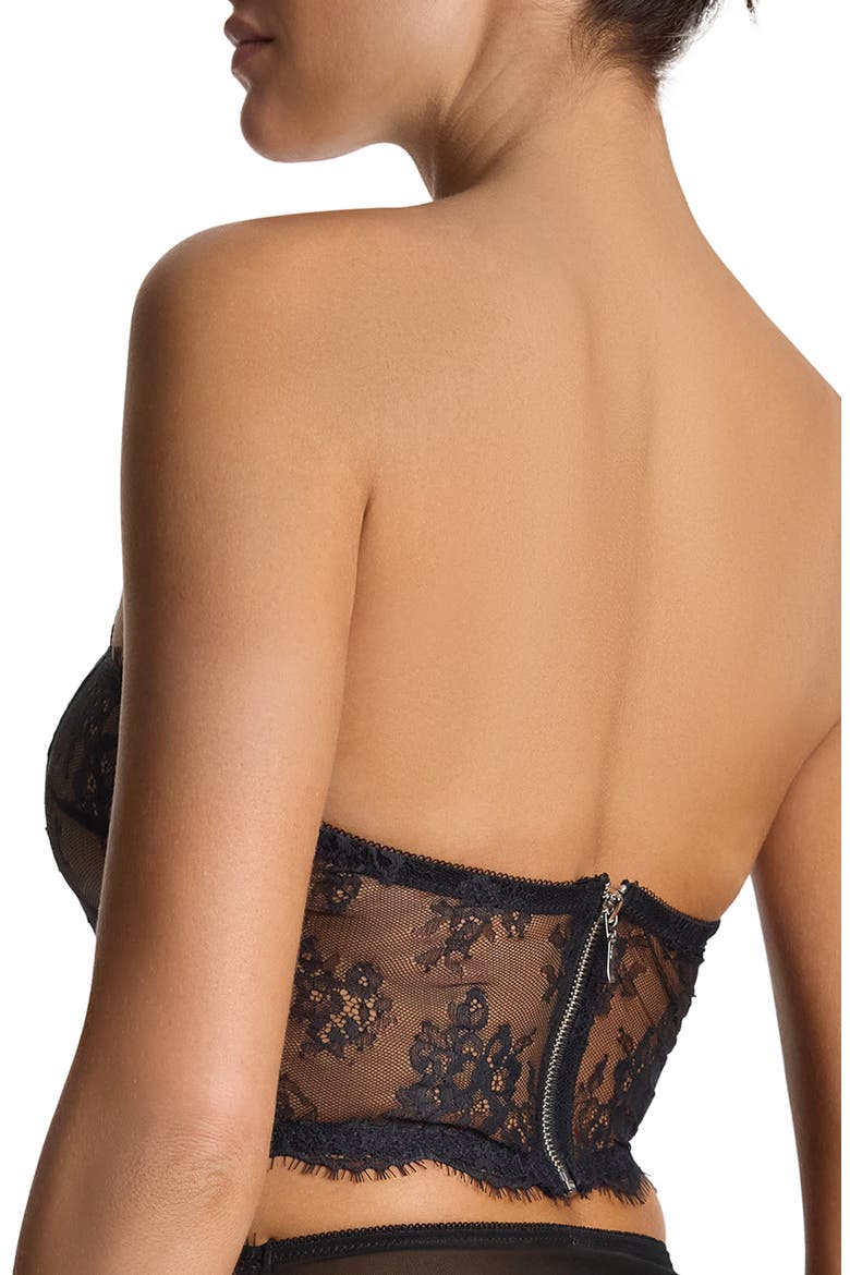 Katrina Strapless Lace Corset, Alternate, color, DENIM
