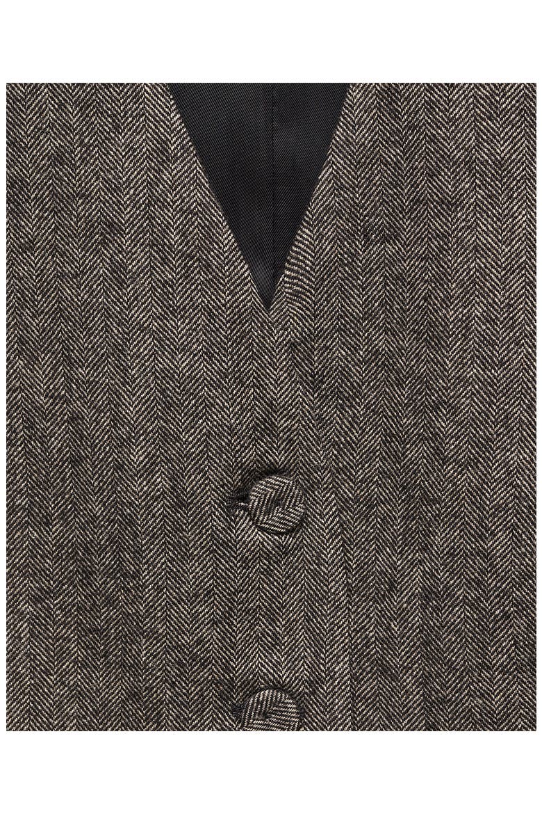 Herringbone Tweed Suit Vest, Alternate, color, GREY