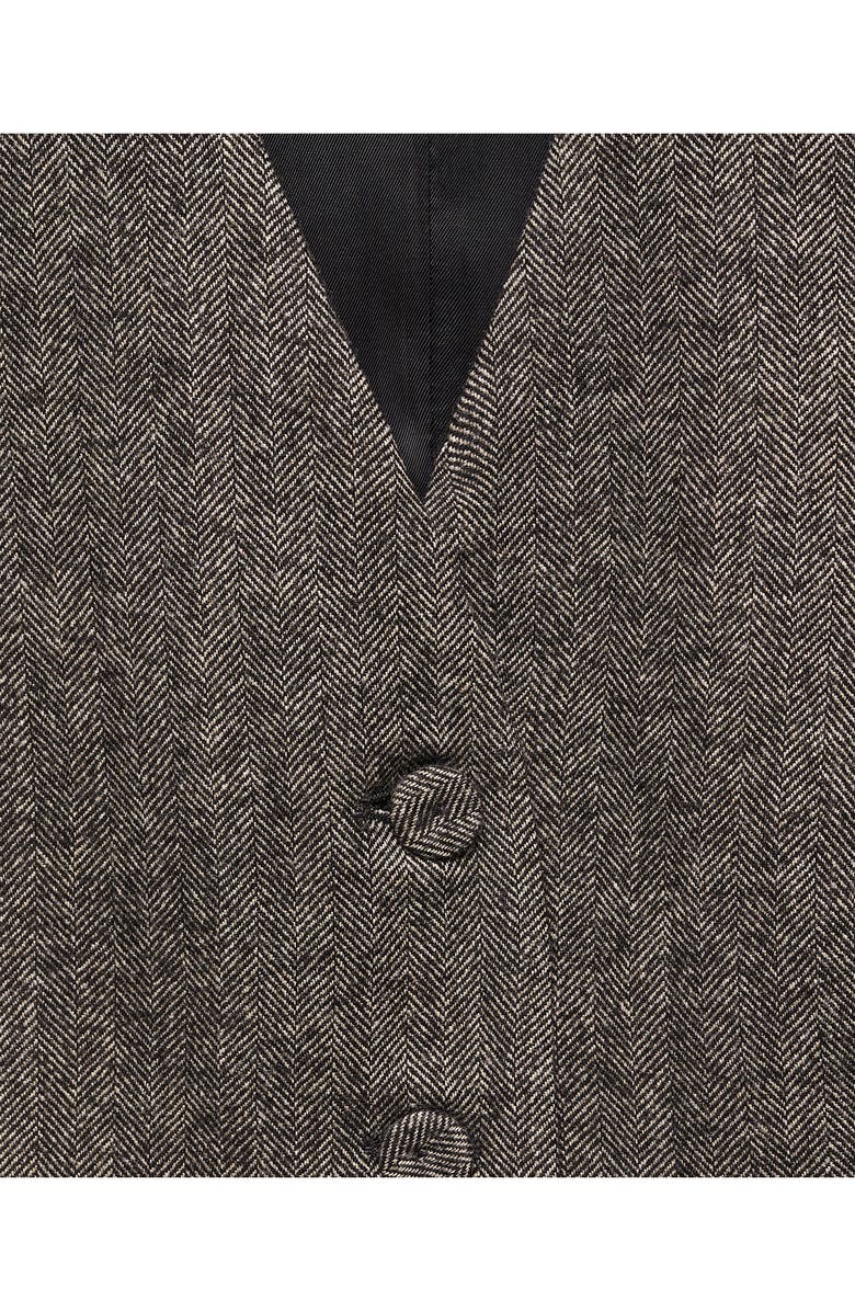 MANGO Herringbone Tweed Suit Vest, Alternate, color, 