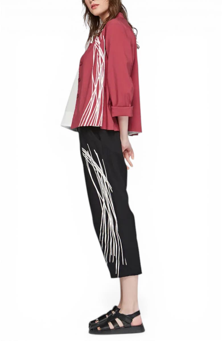 LUUKAA Seraphina Printed Linen Cotton Shirt Jacket, Alternate, color, Dry Rose