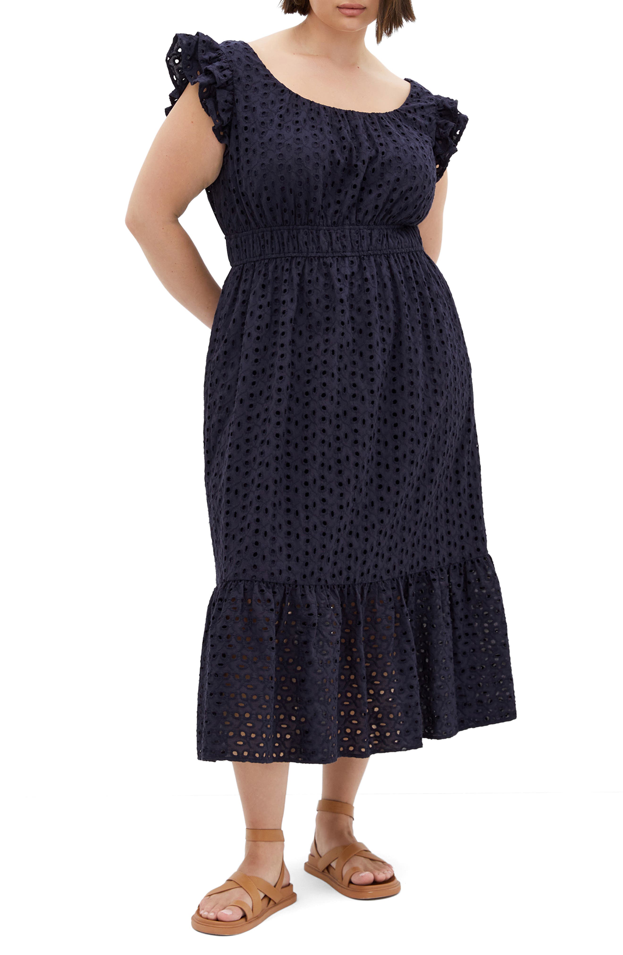 City Chic Sweet Broderie Anglaise Maxi Dress