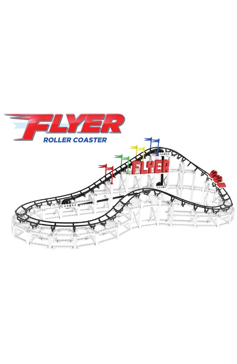 CDX Blocks Flyer 524 Pieces, Building Brick Set, Gravity Powered Roller Coaster, Alternate, color, Multicolored
