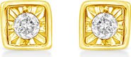 Haus of Brilliance 10K Yellow Gold Plated Silver 1/10 ctw Miracle-Set Diamond Mixed Shape Stud Earrings