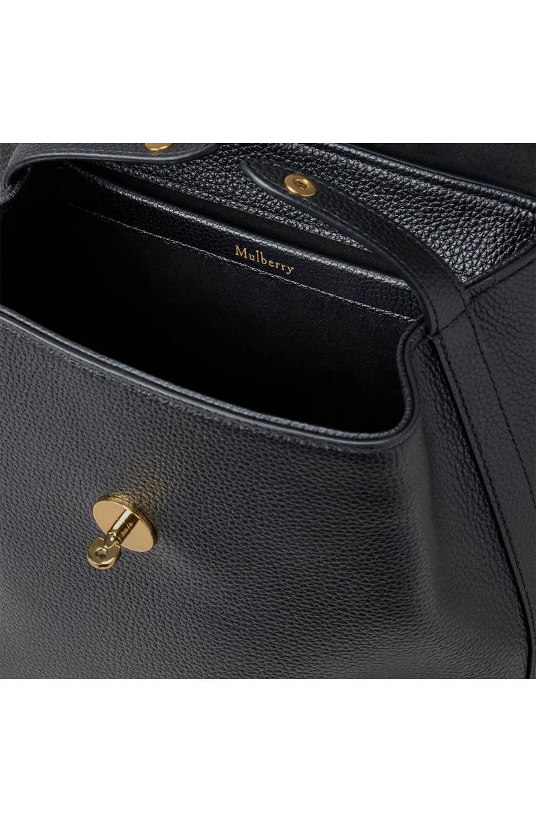 Mulberry Mini Bayswater Leather Backpack, Alternate, color, Black