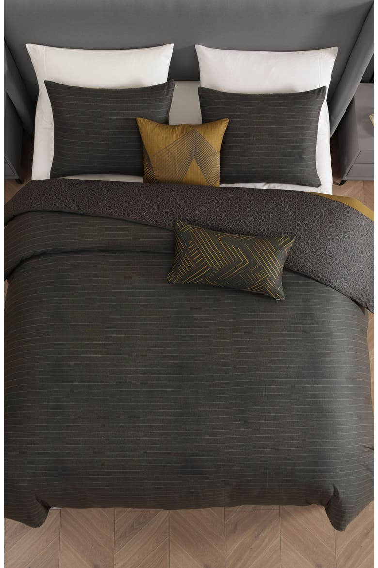 Golden Hex Reversible 5-Piece Comforter Set, Alternate, color, GREY