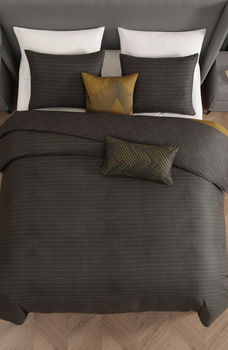 Bebejan Golden Hex Reversible 5-Piece Comforter Set, Alternate, color, Grey