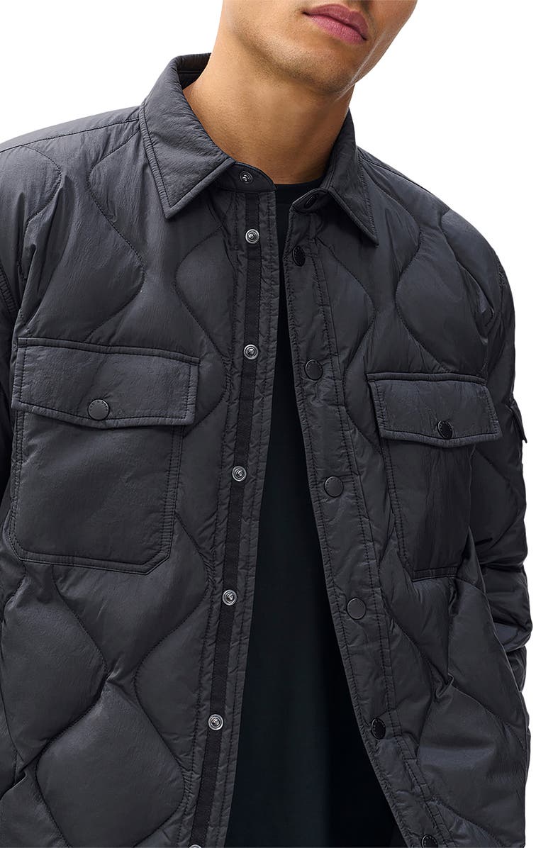rag & bone Dane Padded Shirt Jacket, Alternate, color, Black