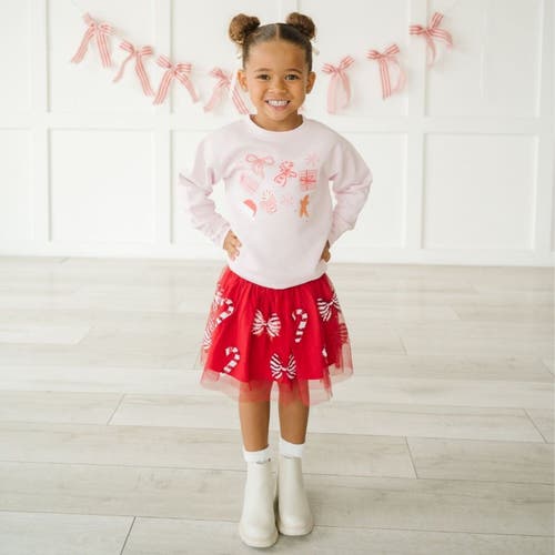Sweet Wink Candy Cane Bows Sequin Christmas Tutu In Red