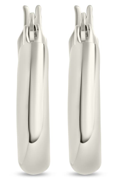 Sterling Forever Tabitha Polished Hoop Earrings In Silver