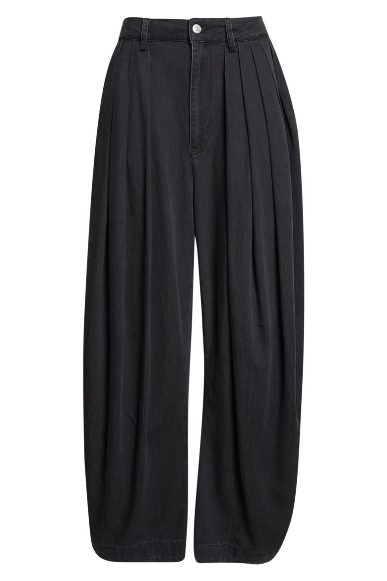 Simone Pleated High Waist Wide Leg Jeans, Alternate, color, CHARCOAL