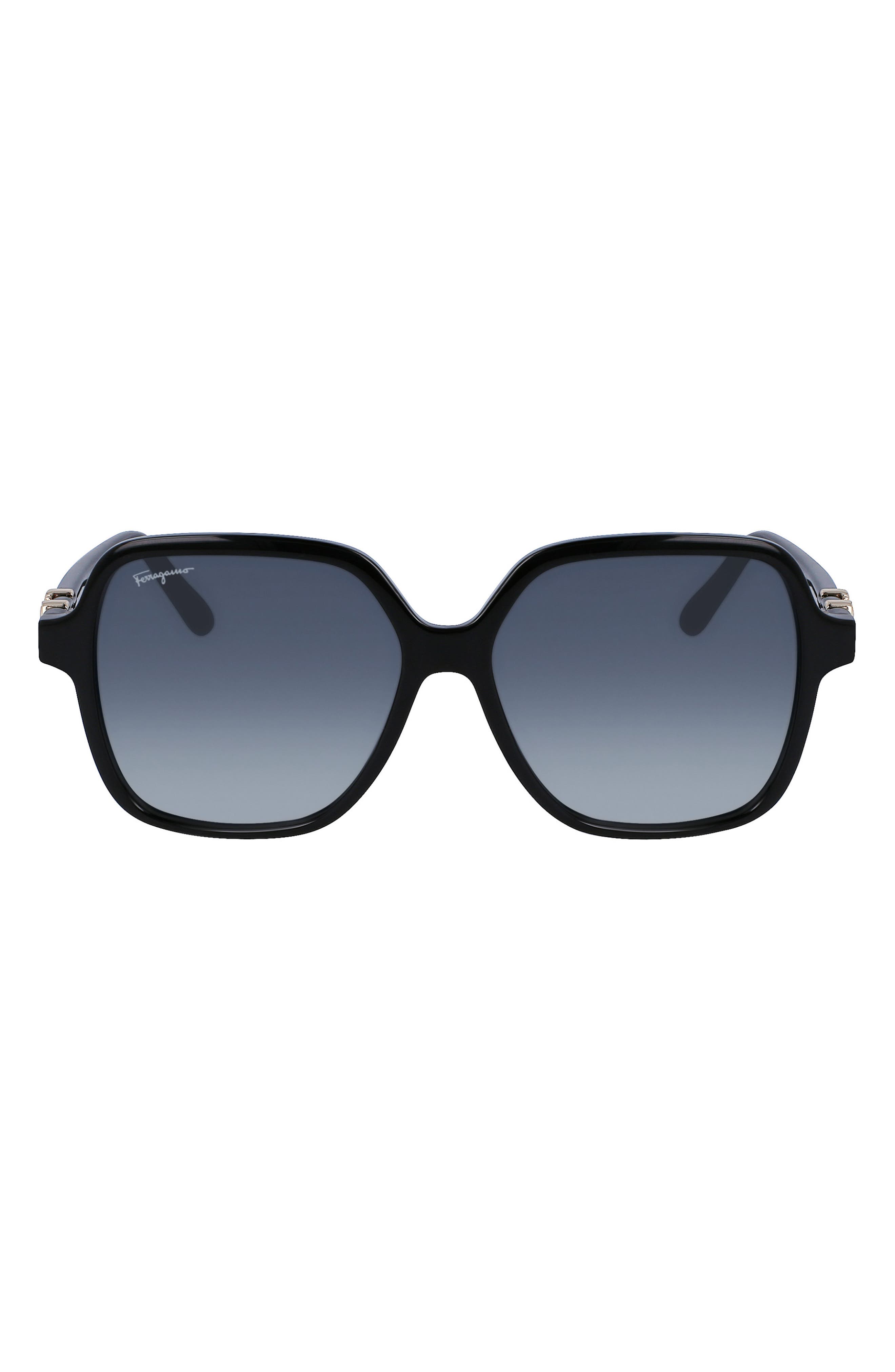 FERRAGAMO 57mm Gradient Rectangular Sunglasses