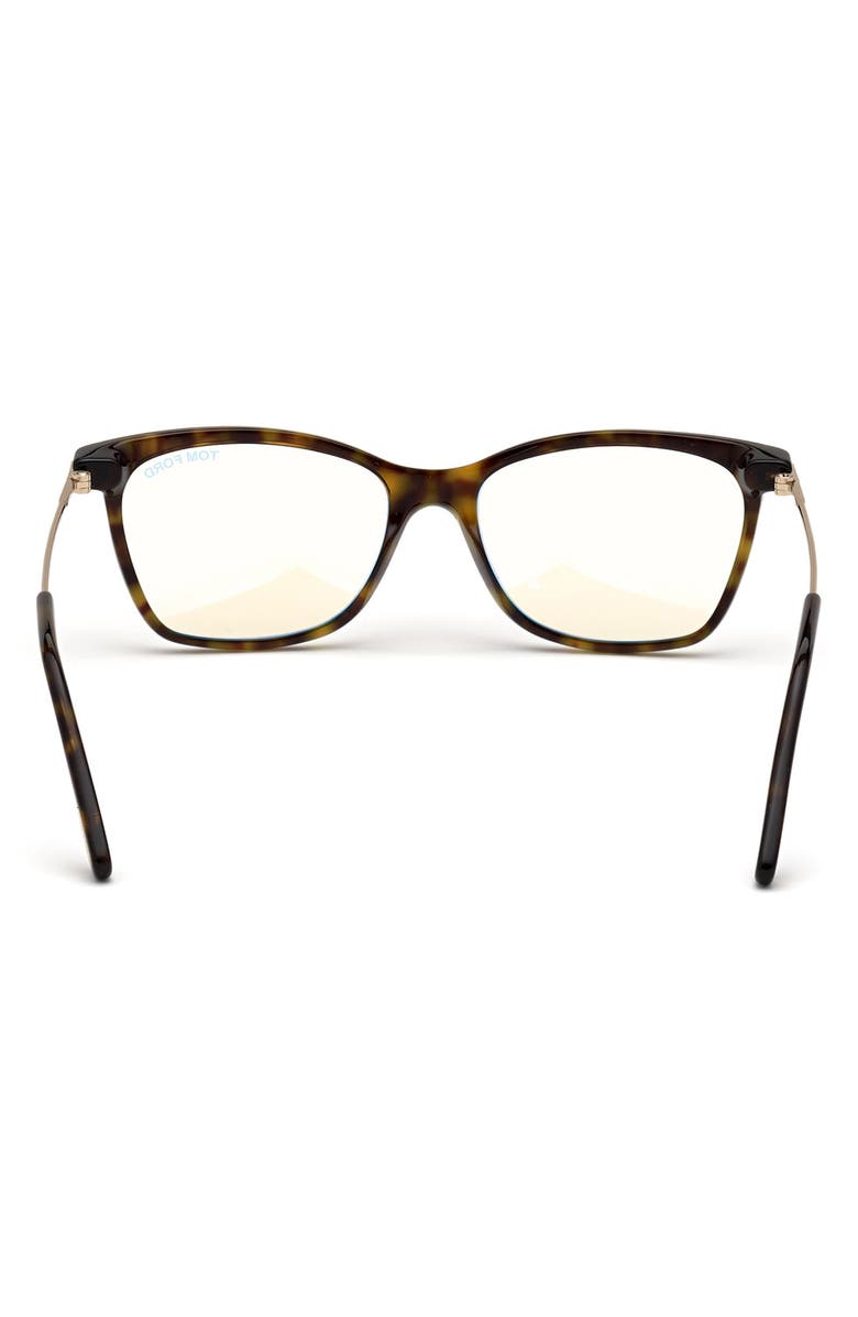 TOM FORD 50mm Square Optical Glasses, Alternate, color, Havana Rose Gold / Blue Block