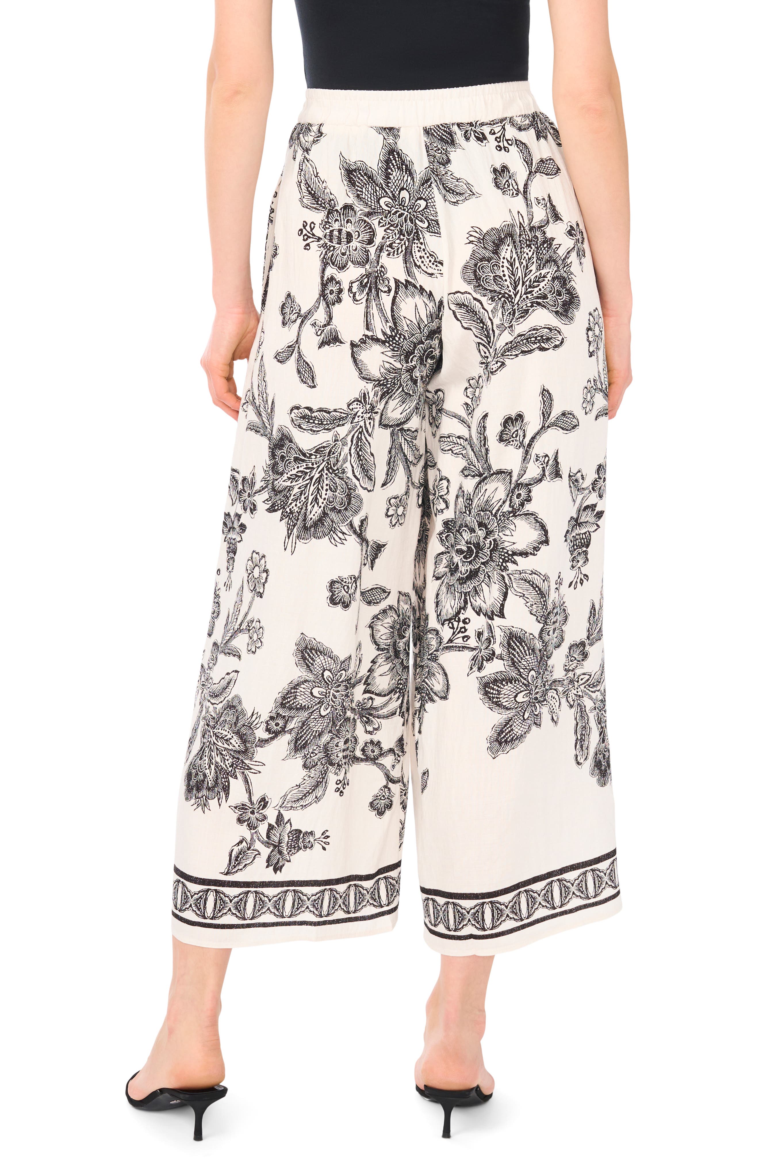 Print Wide Leg Pants - image 2