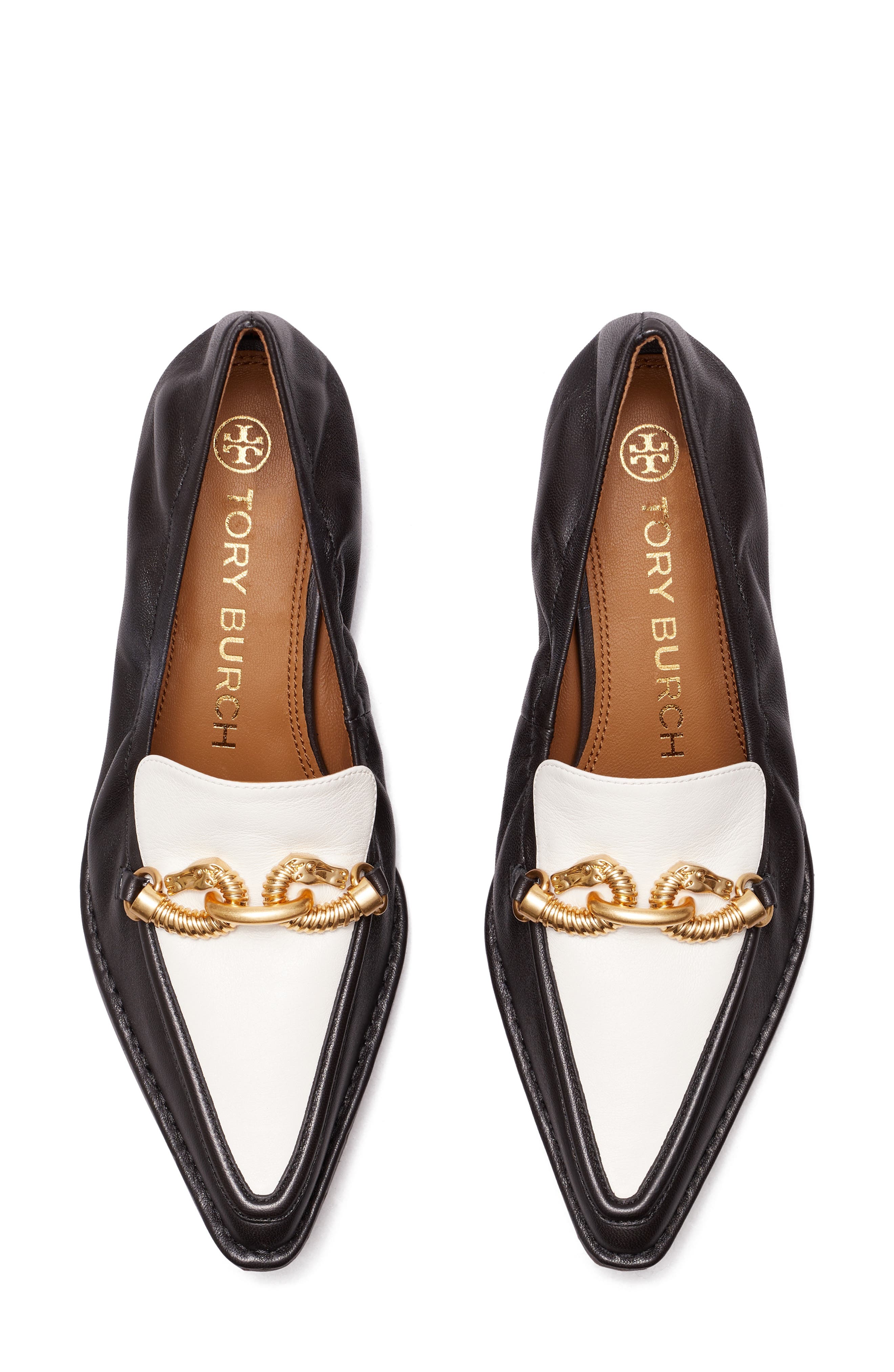 Jessa Pointed Toe Loafer, Alternate, color, NEW IVORY/ PERFECT BLACK