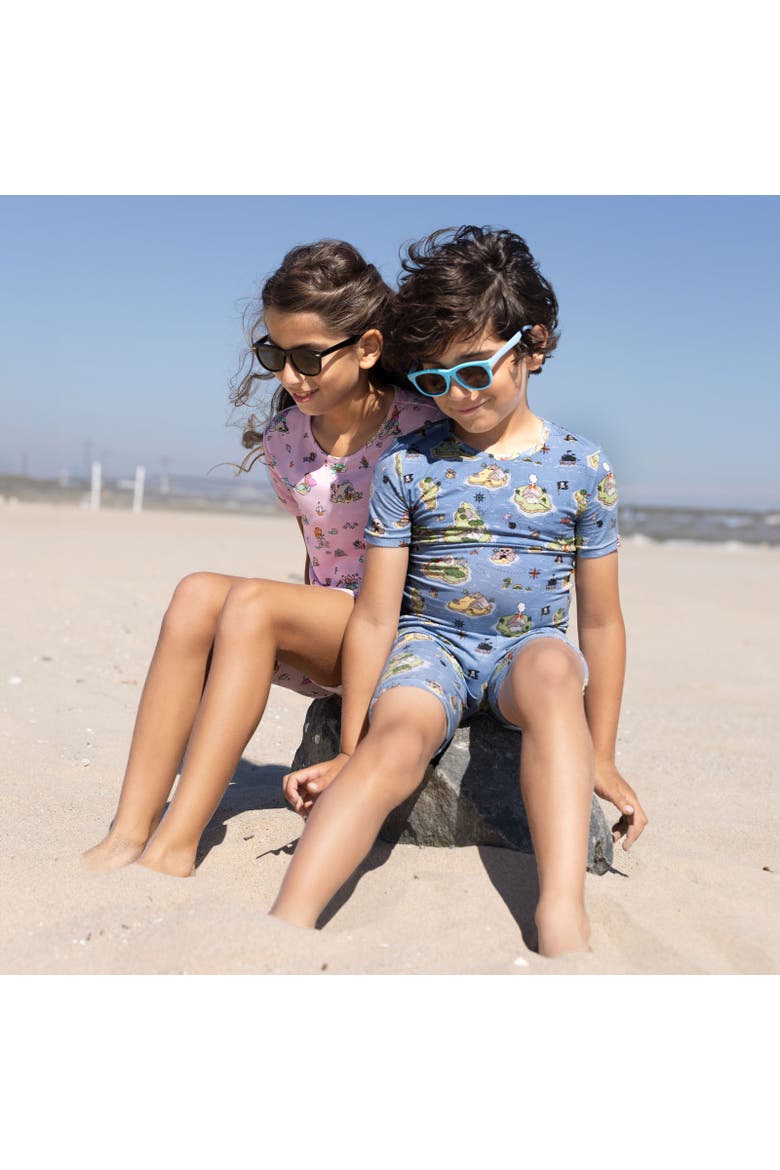 Mermaid Lagoon Kids 2-Piece Short Sleeve & Shorts Pajama Set, Alternate, color, Mermaid Lagoon