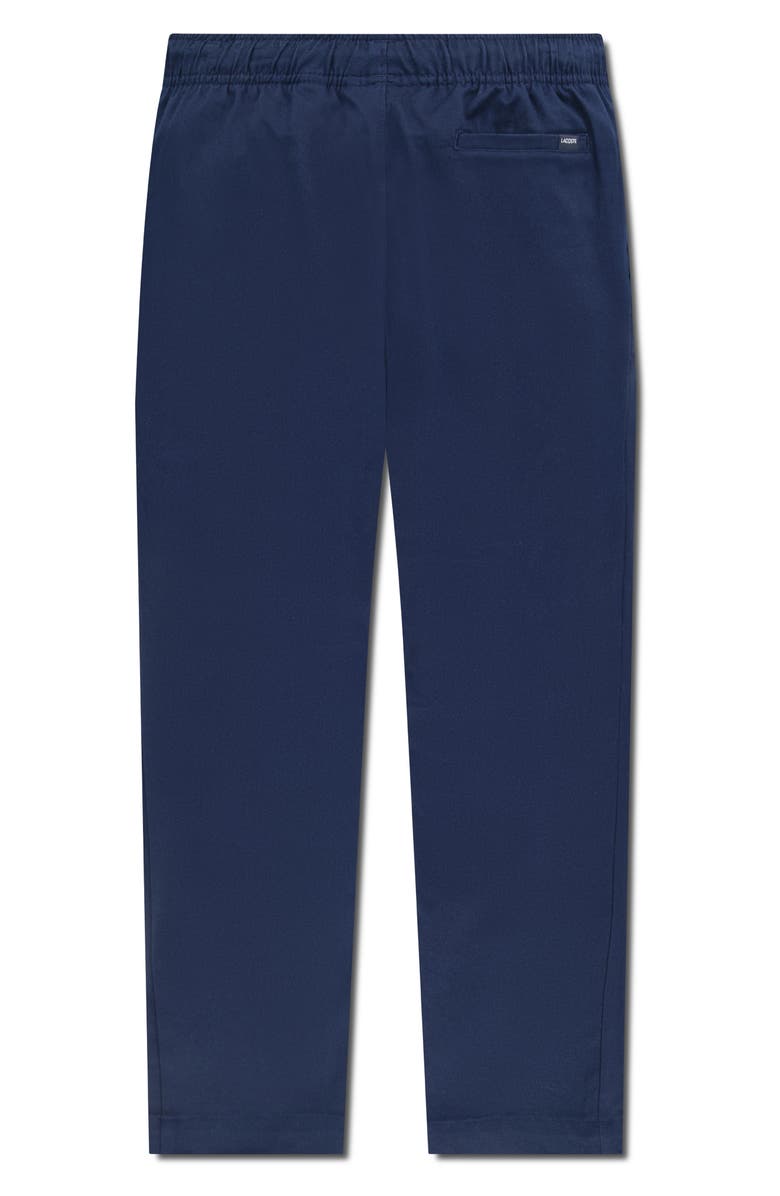 Lacoste Kids' Stretch Organic Cotton Twill Pants, Alternate, color, Marine