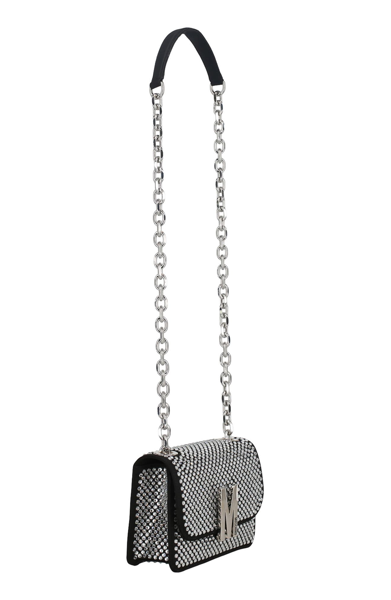 Moschino Crystal Embellished Crossbody Bag, Alternate, color, 