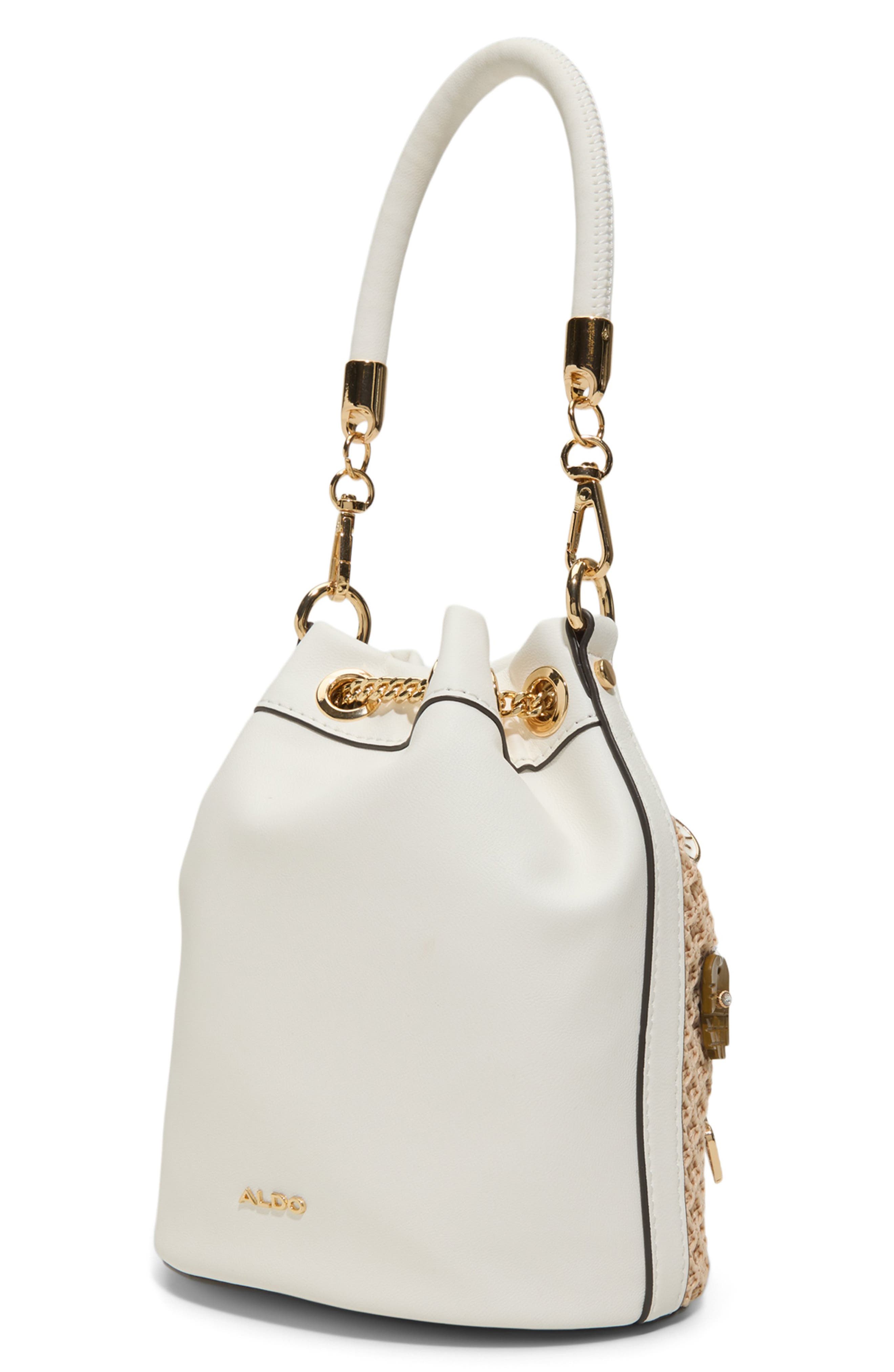ALDO Shellinax Bucket Bag, Alternate, color, Natural