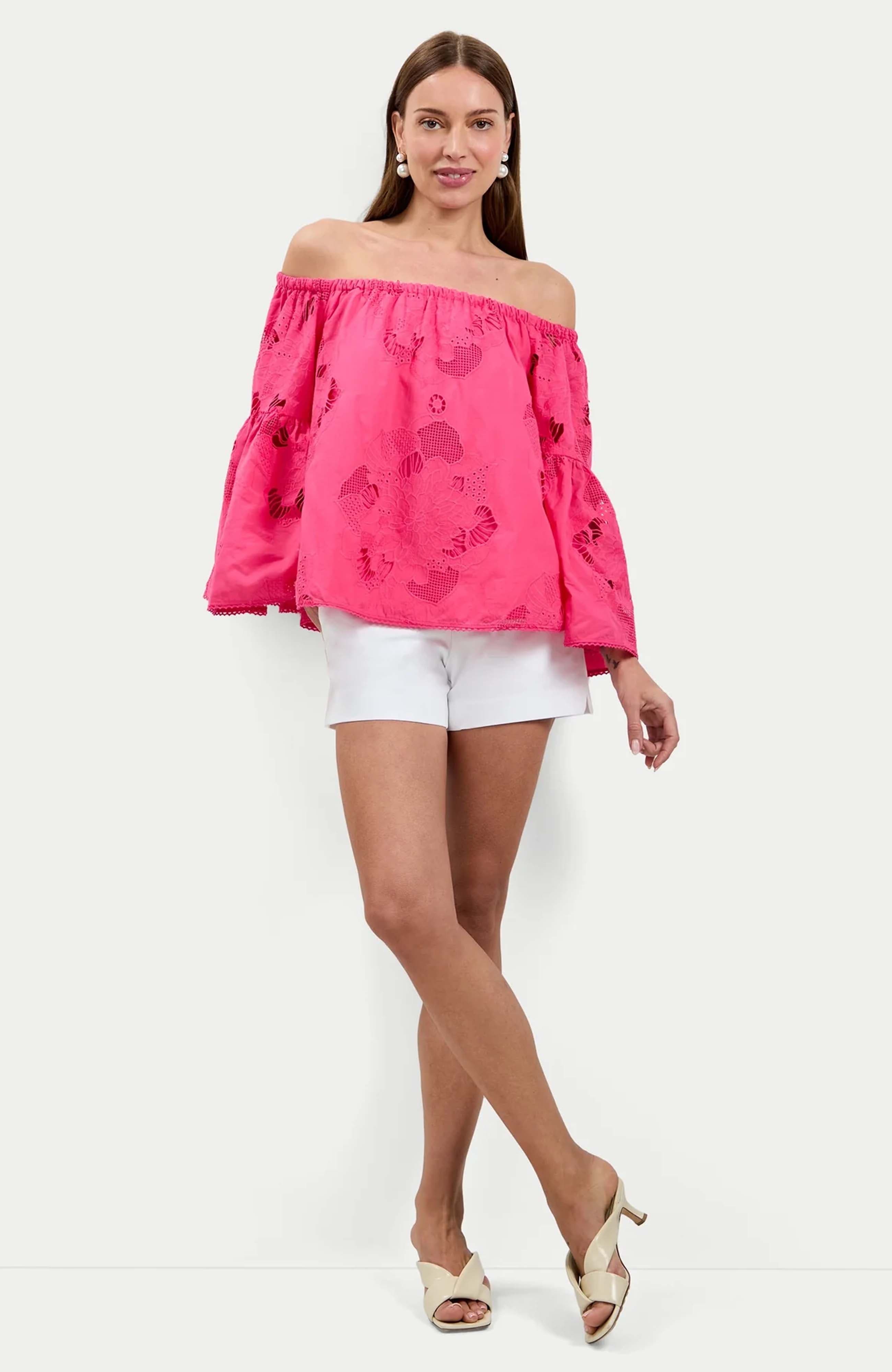 Perry Off-Shoulder Eyelet Cotton Top - image 3