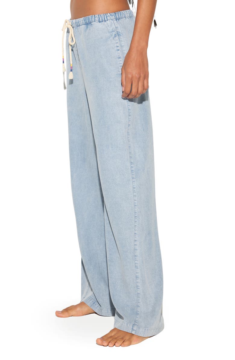 Spiritual Gangster Toluca Wide Leg Chambray Pants, Alternate, color, Sunbleache