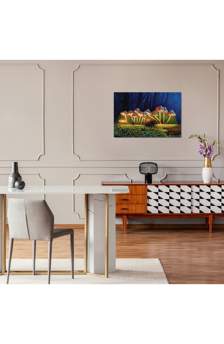 iCanvas Nightlights Glowing Mushrooms by Yue Zeng Canvas Wall Art, Alternate, color, Yellow