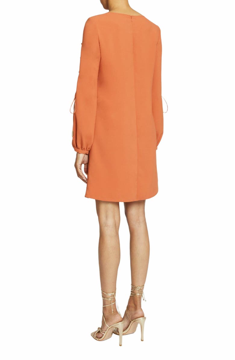 Santorelli Aries Long Sleeve Shift Dress with Grommet Detail, Alternate, color, Sedona Orange