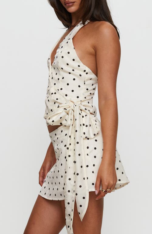 Princess Polly Beffanie Polka Dot Halter Top & Skort Set In White