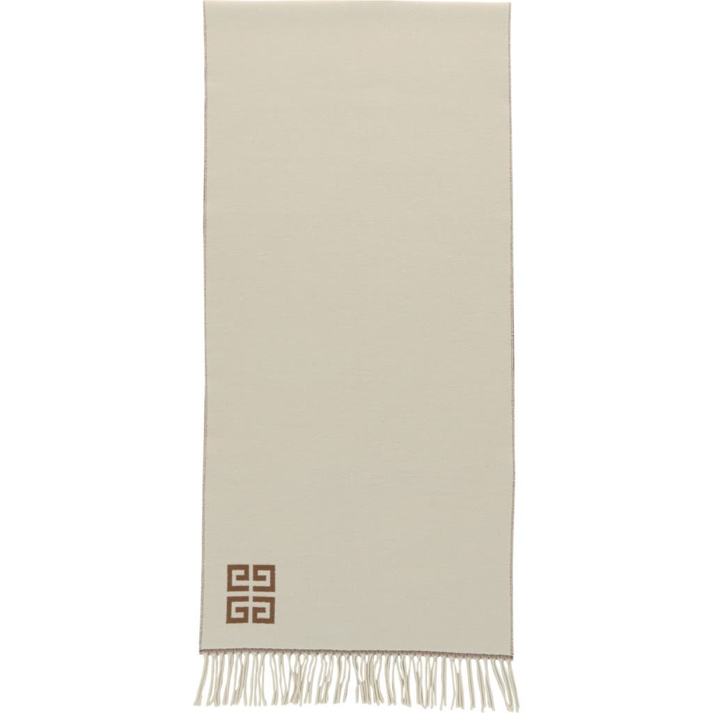 Givenchy 4g Reversible Wool Scarf In Neutral