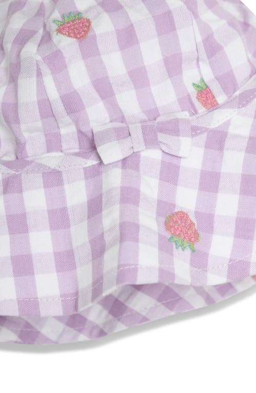 Jojo Maman Bébé Jojo Maman Bebe Strawberry Embroidered Dress, Hat & Bloomers Set In Purple