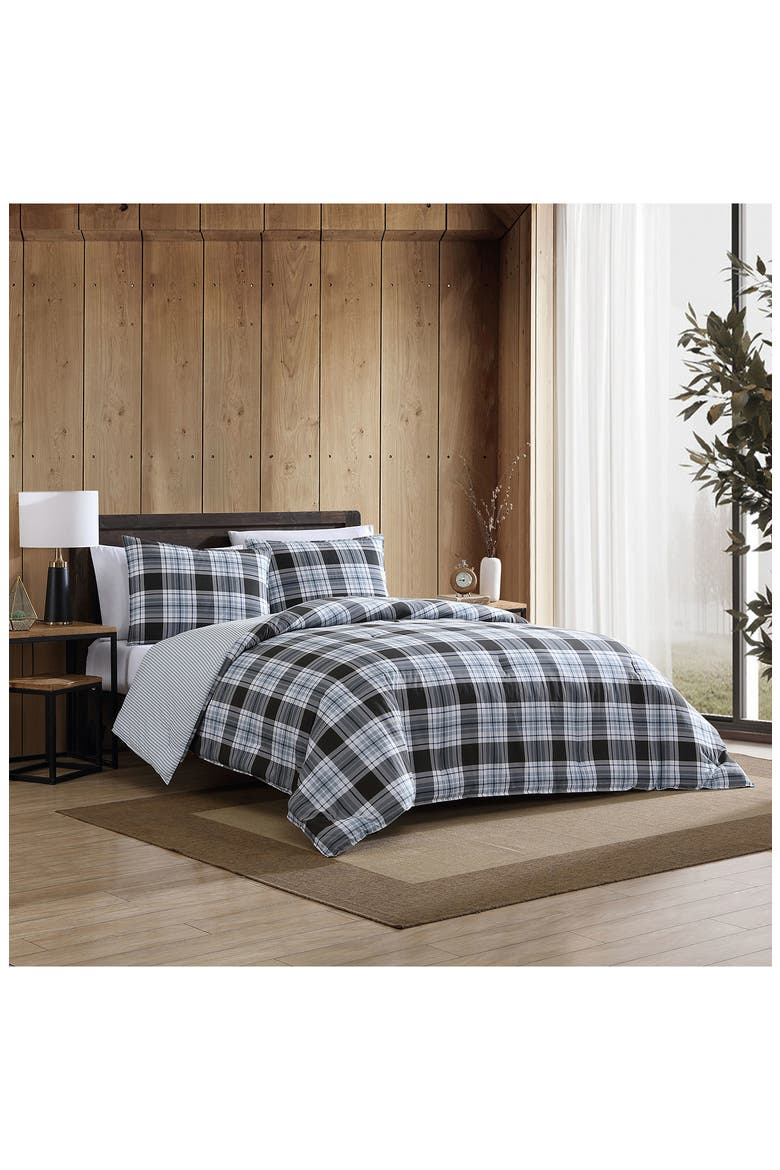Lewis Plaid Comforter and Sham Set, Alternate, color, ATLANTIC
