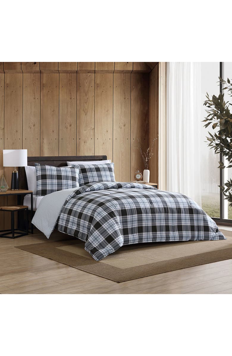 Eddie Bauer Lewis Plaid Comforter and Sham Set, Alternate, color, Atlantic