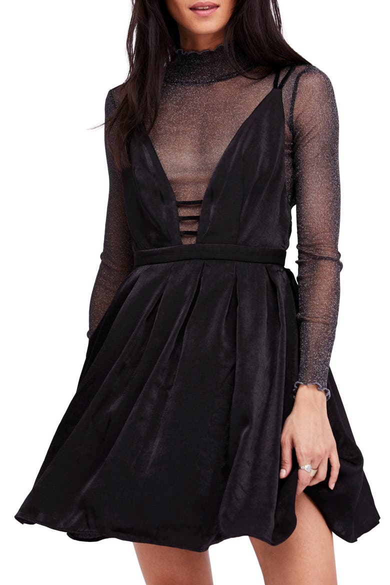 Gabby's Party All Night Minidress, Main, color, BLACK