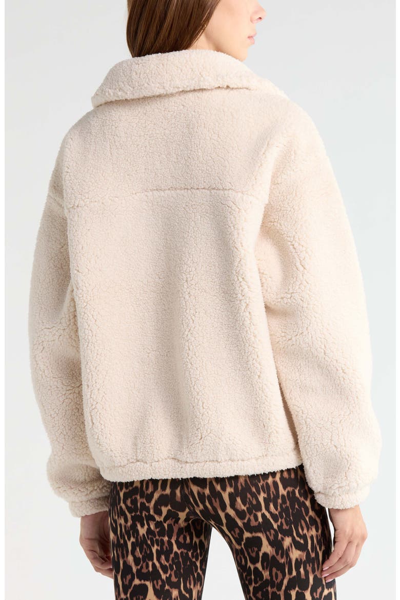 Haven Faux Shearling Zip Front Jacket, Alternate, color, IVORY BIRCH