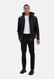 FURNIQ UK Horace Patterned Leather Jacket