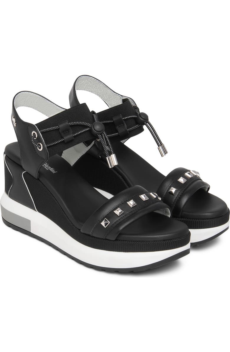 NeroGiardini Platform Wedge Sandal, Main, color, Black